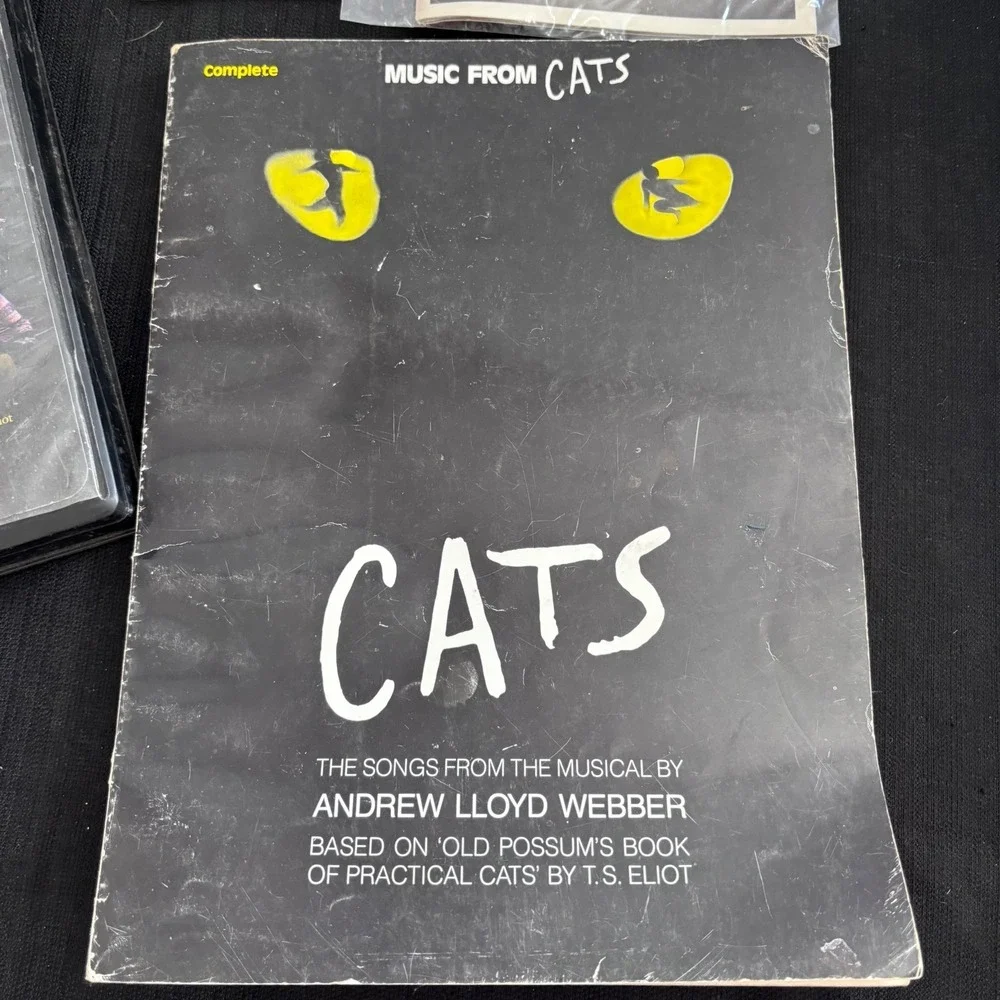 Cats Musical Bundle Andrew Lloyd Webber Sheet Music‎ 2 Playbills VHS Tape Set